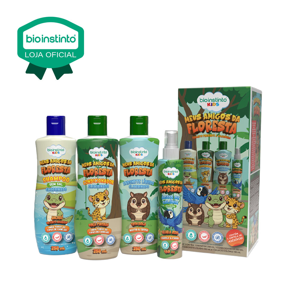 KIT CABELO E CORPO MEUS AMIGOS DA FLORESTA 4 ITENS - BIO INSTINTO KIDS