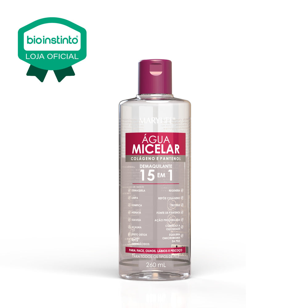 AGUA MICELAR COLAGENO E PANTENOL 260ML - MARY LIFE