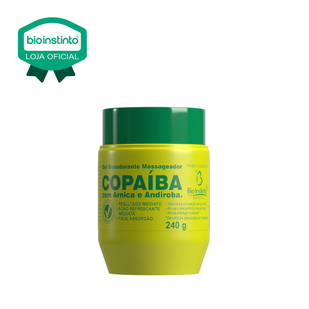 GEL DESODORANTE MASSAGEADOR COPAIBA COM ARNICA E ANDIROBA 240G - BIO INSTINTO