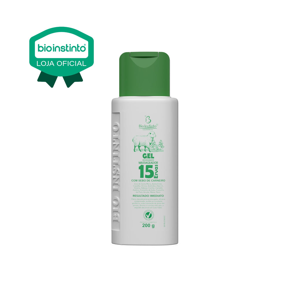 GEL DESODORANTE MASSAGEADOR 15 ERVAS 200G - BIO INSTINTO