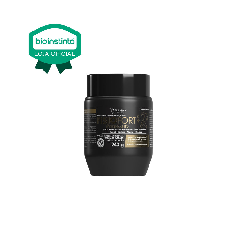 POMADA DESODORANTE MASSAGEADORA FISIOFORT + PREMIUM 240G - BIO INSTINTO