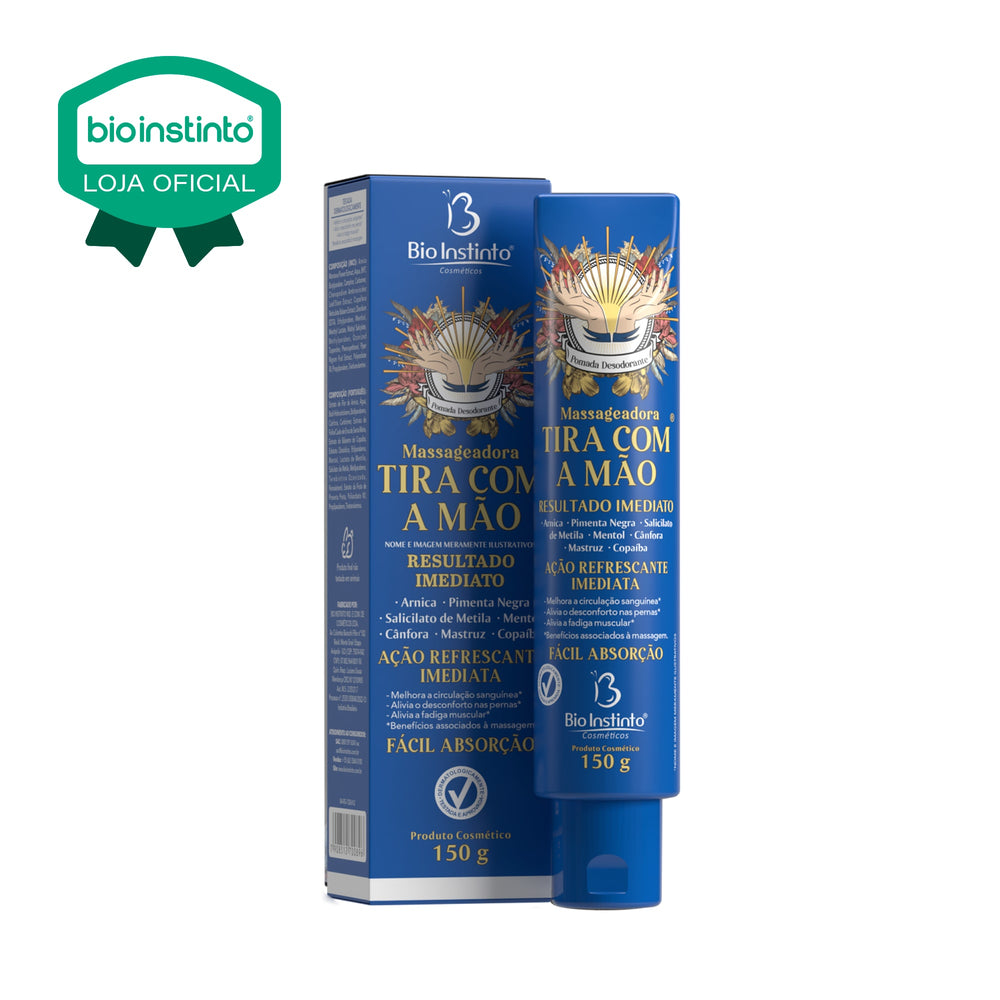 POMADA DESODORANTE MASSAGEADORA TIRA COM A MAO 150G - BIO INSTINTO
