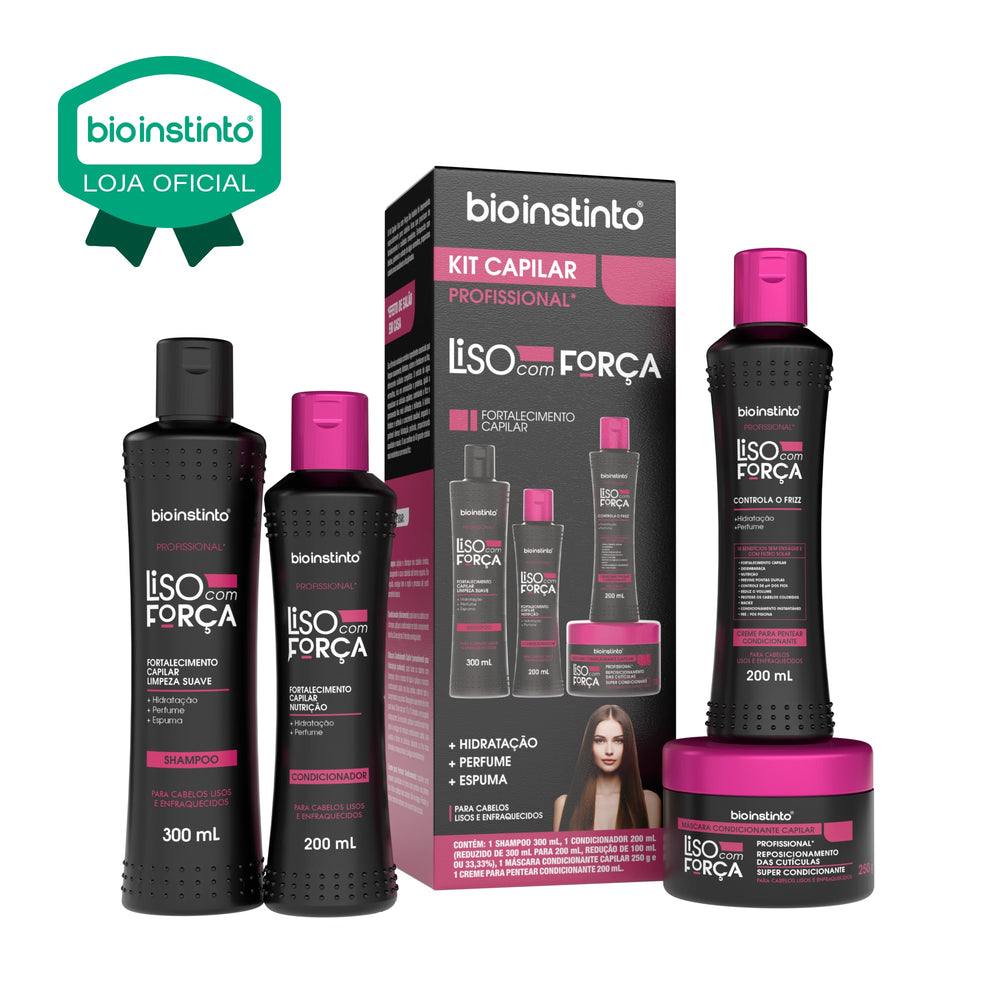 KIT CAPILAR LISO COM FORCA 4 ITENS - BIO INSTINTO
