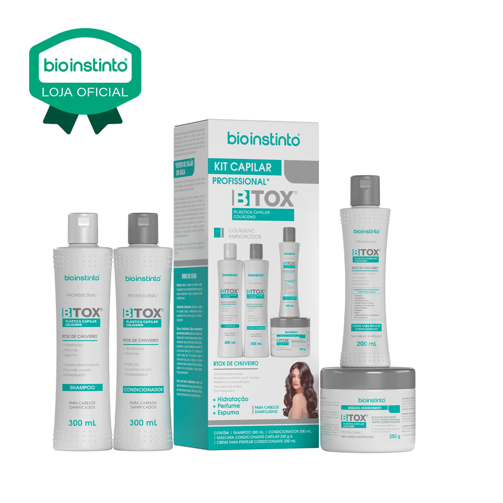 KIT CAPILAR BTOX PLASTICA CAPILAR COLAGENO 4 ITENS - BIO INSTINTO