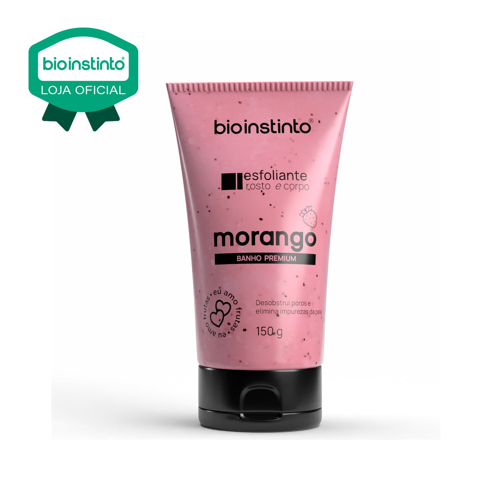 ESFOLIANTE ROSTO E CORPO MORANGO 150G - BIO INSTINTO