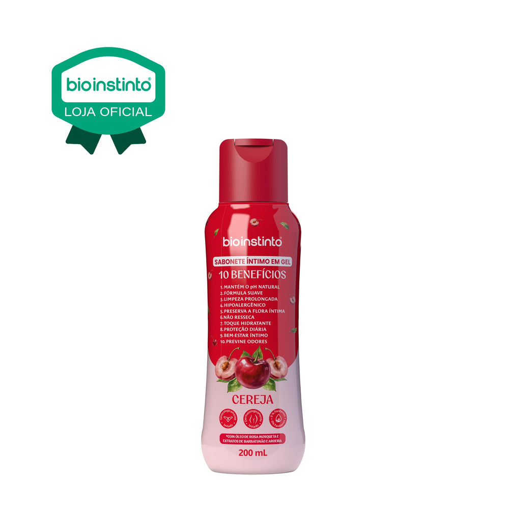 SABONETE INTIMO EM GEL 10 BENEFICIOS CEREJA 200ML - BIO INSTINTO