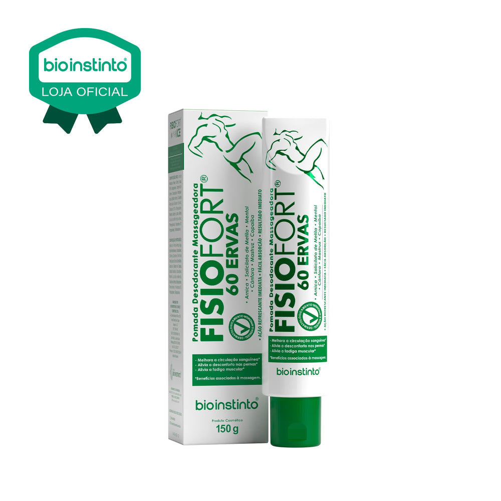 POMADA DESODORANTE MASSAGEADORA FISIOFORT 60 ERVAS 150G - BIO INSTINTO