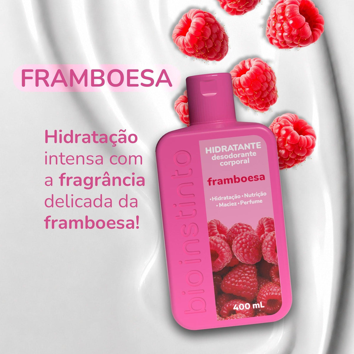 HIDRATANTE DESODORANTE CORPORAL FRAMBOESA 400ML - BIO INSTINTO
