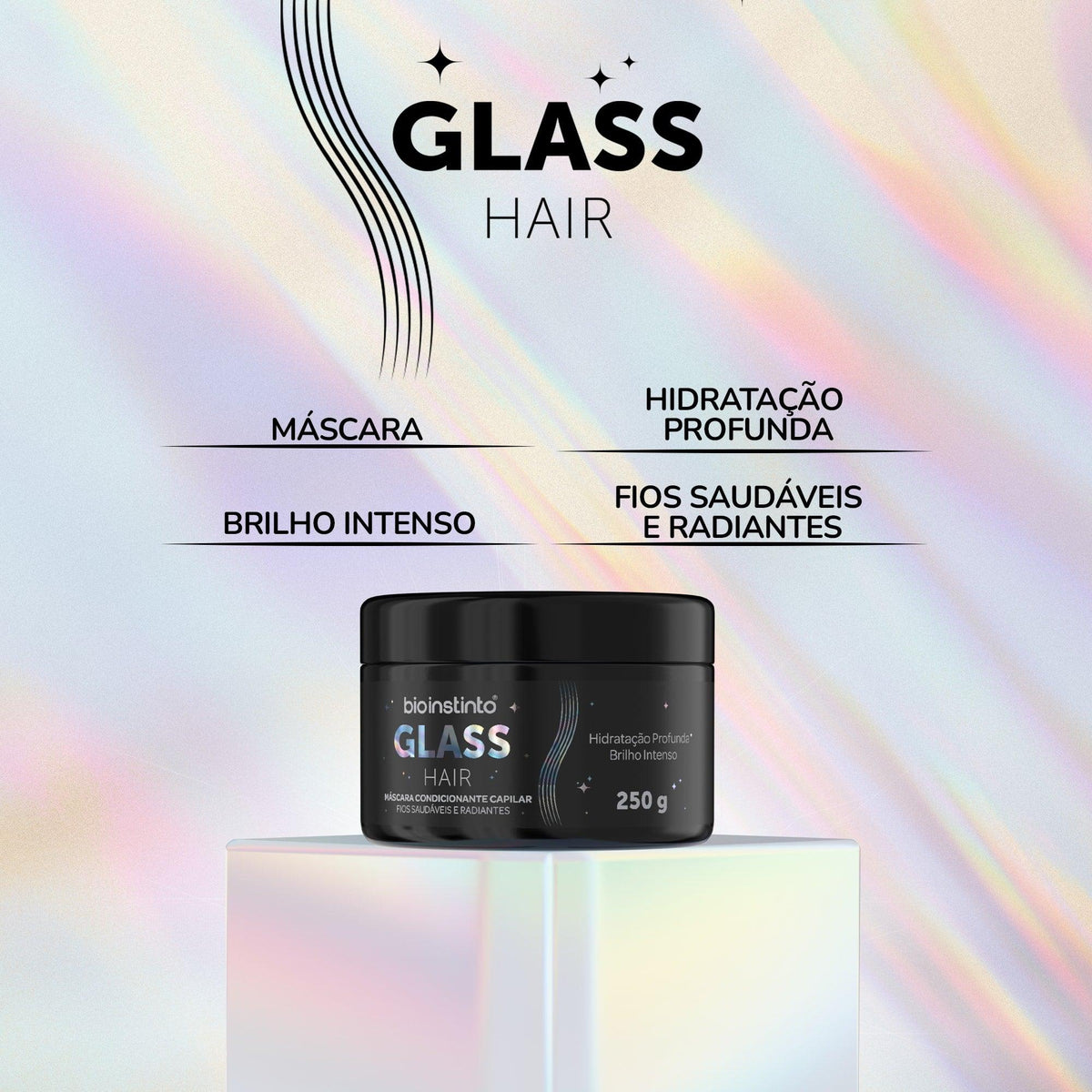 Máscara Condicionante Capilar Glass Hair 250g Bio Instinto - foto 2