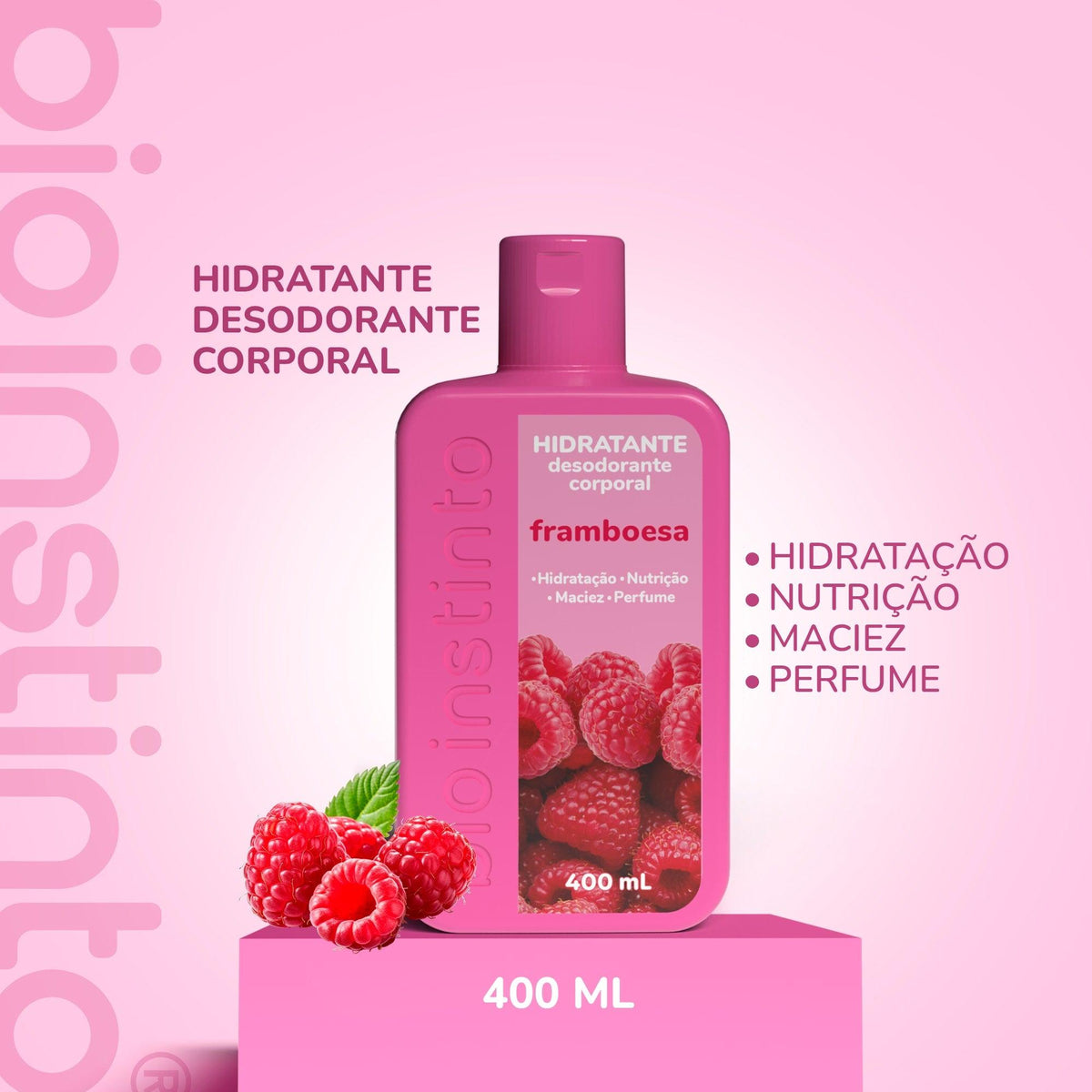 HIDRATANTE DESODORANTE CORPORAL FRAMBOESA 400ML - BIO INSTINTO