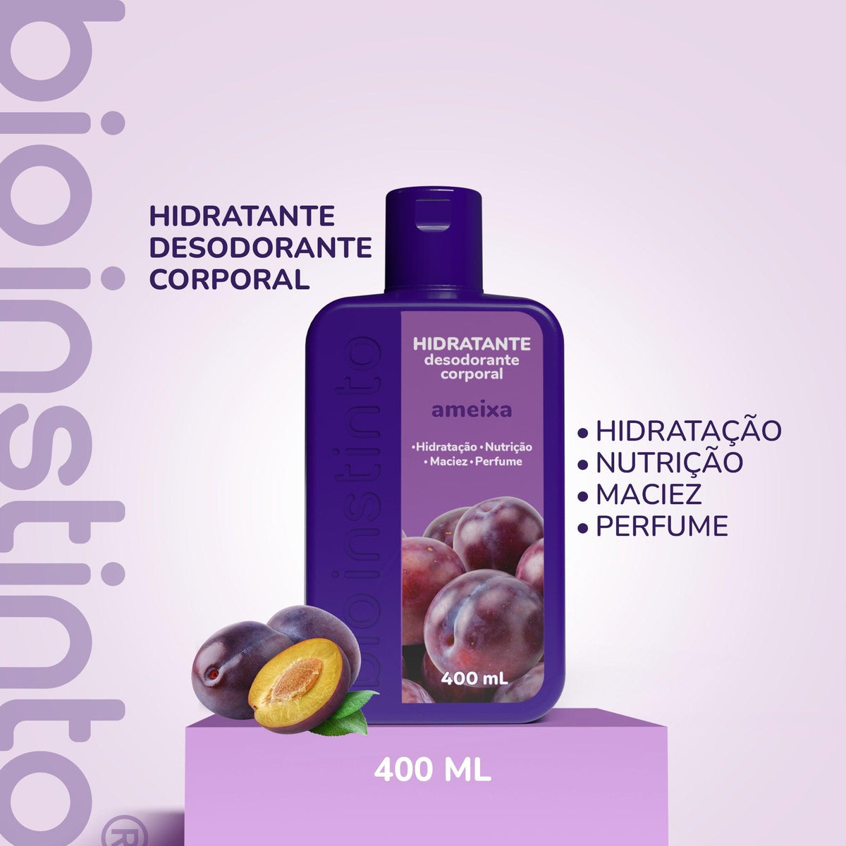 HIDRATANTE DESODORANTE CORPORAL AMEIXA 400ML - BIO INSTINTO