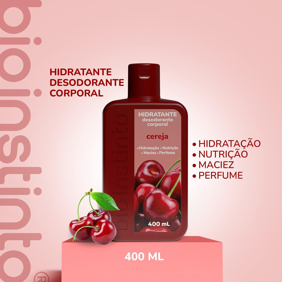 HIDRATANTE DESODORANTE CORPORAL CEREJA 400ML - BIO INSTINTO