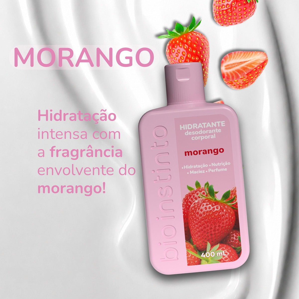 HIDRATANTE DESODORANTE CORPORAL MORANGO 400ML - BIO INSTINTO