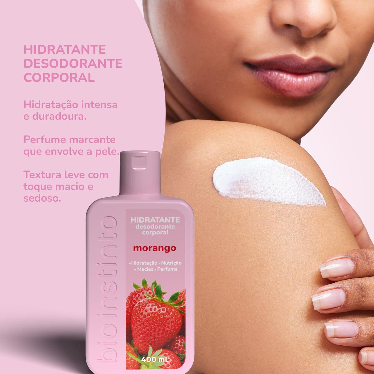 HIDRATANTE DESODORANTE CORPORAL MORANGO 400ML - BIO INSTINTO