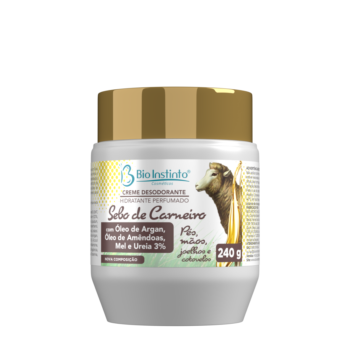 Sebo de Carneiro com Óleo de Argan - Pote - 240g